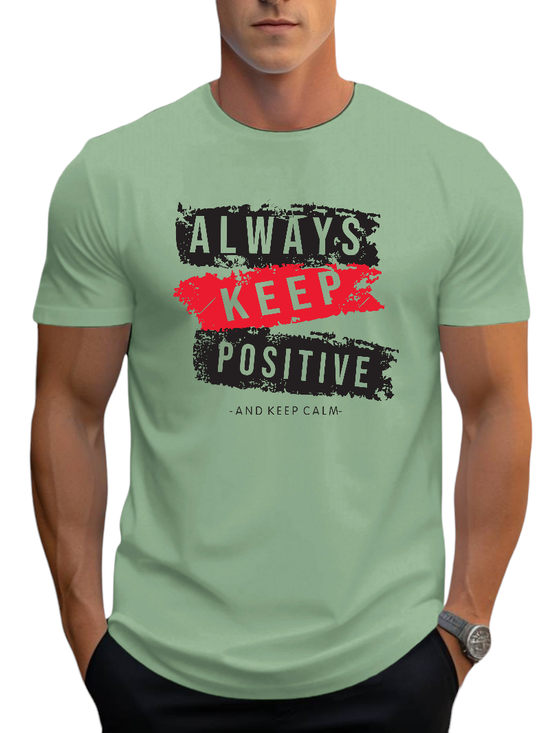 T-SHIRT Always Keep Positive  cotton point προσφορά 8,90€