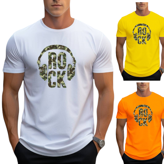 T-SHIRT Rock Headphones cotton point προσφορά 8,90€