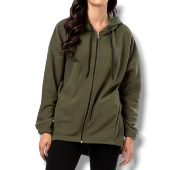 Ζακέτα fleece μακρυά ασύμμετρη Body Move προσφορά 15,90€