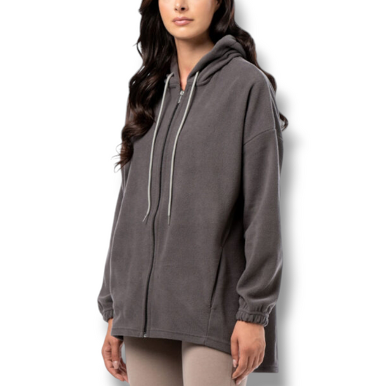 Ζακέτα fleece μακρυά ασύμμετρη Body Move προσφορά 15,90€