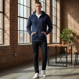 Ανδρική Ζακέτα Μπουφάν Gandy Καπιτονέ Με Γούνα Εσωτερικά Και Κουκούλα Προσφορά 24,90€