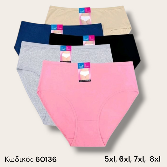 Γυναικεία Βαμβακερά Σλιπ  Comfort Plus Size Προσφορά 6τμχ