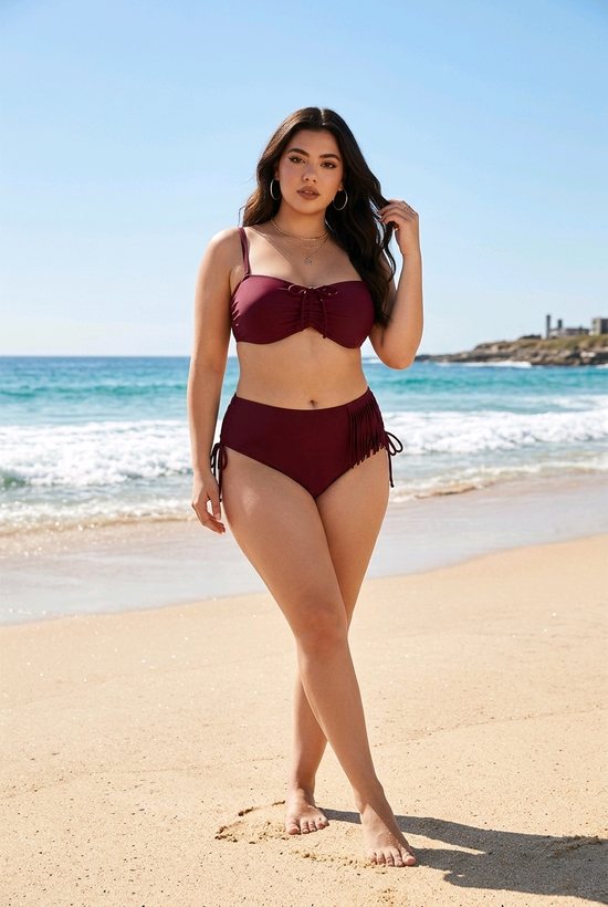 Γυναικείο Bikini Σετ Ψηλόμεσο με Σούρες & Κορδόνια - Pink Intimo Προσφορά