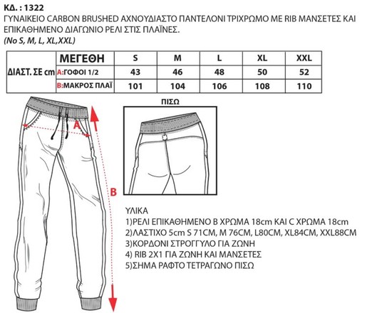 Παντελόνι φούτερ με μανσέτες και 3D στάμπα body move προσφορά 15,00€