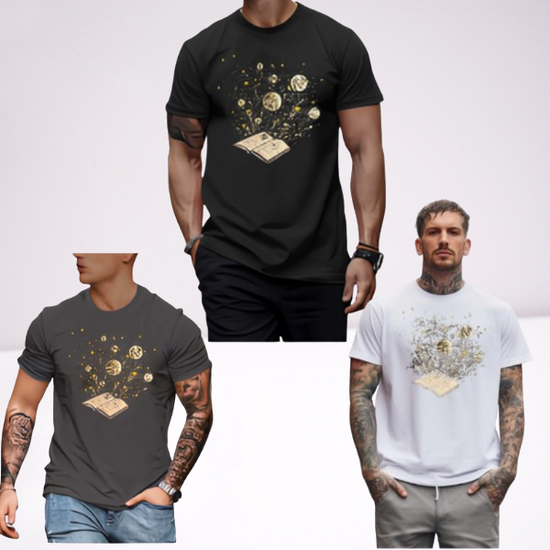 Ανδρικά t-shirt gildan με τύπωμα σε 3 αποχρώσεις  BOOK A129