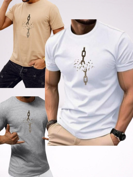 Ανδρικά t-shirt gildan με τύπωμα σε 3 αποχρώσεις  CHAIN ART335