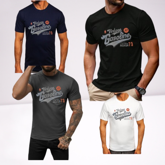 Ανδρικά t-shirt  με τύπωμα σε 4 αποχρώσεις GASOLINE A8730