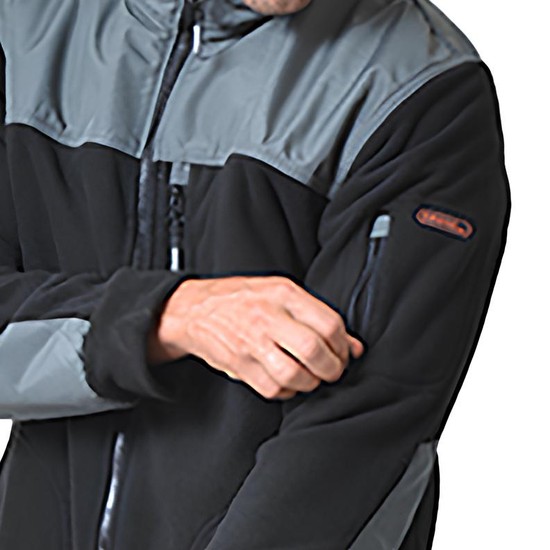 Ζακέτα  δίχρωμη polar  fleece ERGOLINE μαύρο – γκρι   ES-5911-960