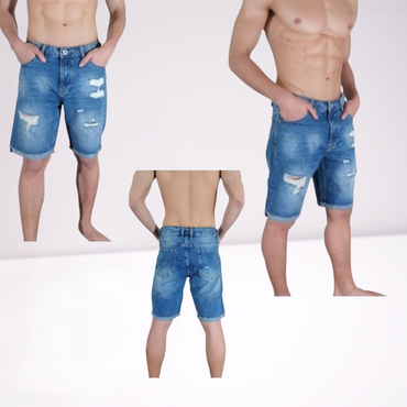 Ανδρικη Βερμουδα Τζιν Dsplay χρωματος μπλε  JT001