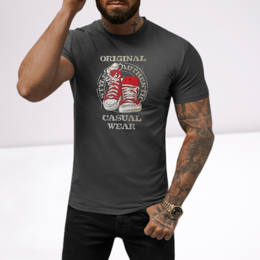 Ανδρικά t-shirt Cotton Point με τύπωμα σε 4 αποχρώσεις