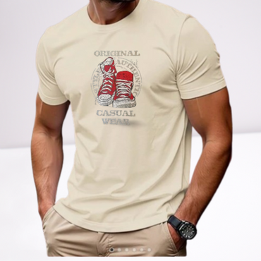 Ανδρικά t-shirt Cotton Point με τύπωμα σε 4 αποχρώσεις