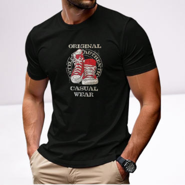 Ανδρικά t-shirt Cotton Point με τύπωμα σε 4 αποχρώσεις