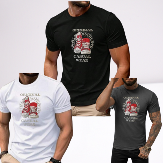 Ανδρικά t-shirt Cotton Point με τύπωμα σε 4 αποχρώσεις