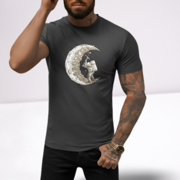 Ανδρικα t-shirt Cotton Point με τυπωμα σε 4 αποχρωσεις MOON