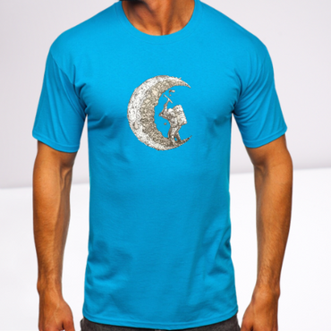 Ανδρικα t-shirt Cotton Point με τυπωμα σε 4 αποχρωσεις MOON