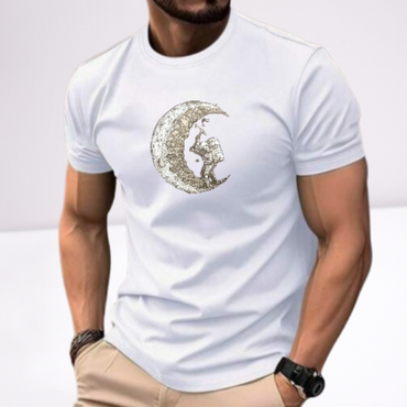 Ανδρικα t-shirt Cotton Point με τυπωμα σε 4 αποχρωσεις MOON