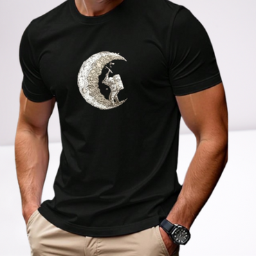 Ανδρικα t-shirt Cotton Point με τυπωμα σε 4 αποχρωσεις MOON