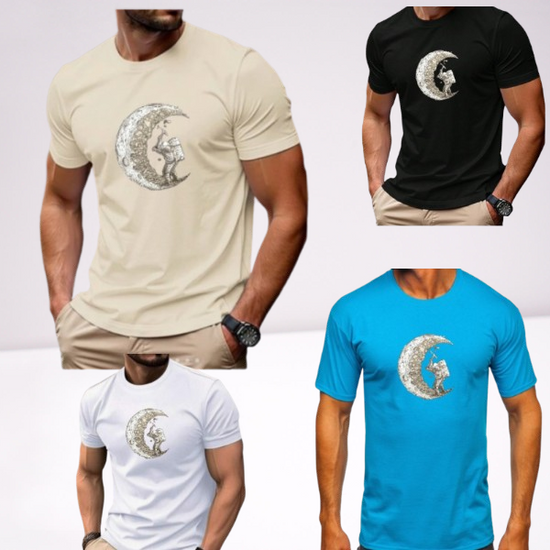 Ανδρικα t-shirt Cotton Point με τυπωμα σε 4 αποχρωσεις MOON