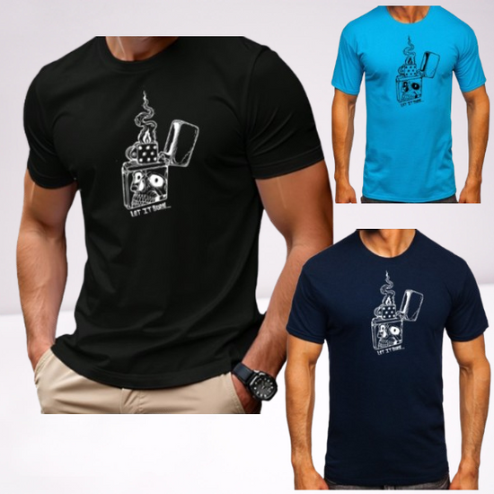 Ανδρικά t-shirt Cotton Point με τύπωμα σε 6 αποχρωσεις  ZIPPO