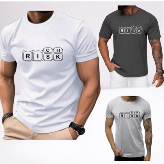 Ανδρικα t-shirt Cotton Point με τυπωμα σε 3 αποχρωσεις RISK