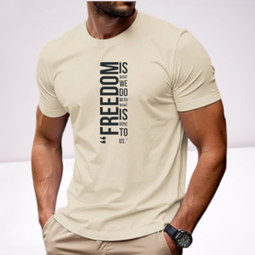 Ανδρικα t-shirt Cotton Point με τυπωμα σε 6  αποχρωσεις FREEDOM