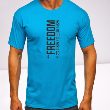 Ανδρικα t-shirt Cotton Point με τυπωμα σε 6  αποχρωσεις FREEDOM