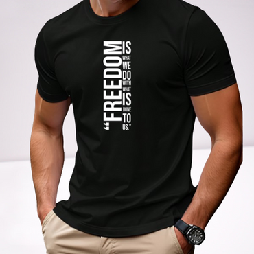 Ανδρικα t-shirt Cotton Point με τυπωμα σε 6  αποχρωσεις FREEDOM