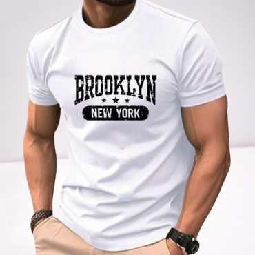 Ανδρικα t-shirt Cotton Point με τυπωμα σε 6 αποχρωσεις  BROOKLYN