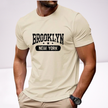 Ανδρικα t-shirt Cotton Point με τυπωμα σε 6 αποχρωσεις  BROOKLYN
