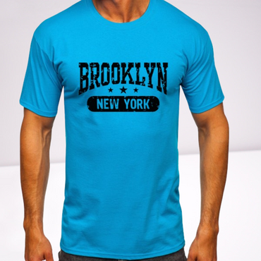 Ανδρικα t-shirt Cotton Point με τυπωμα σε 6 αποχρωσεις  BROOKLYN