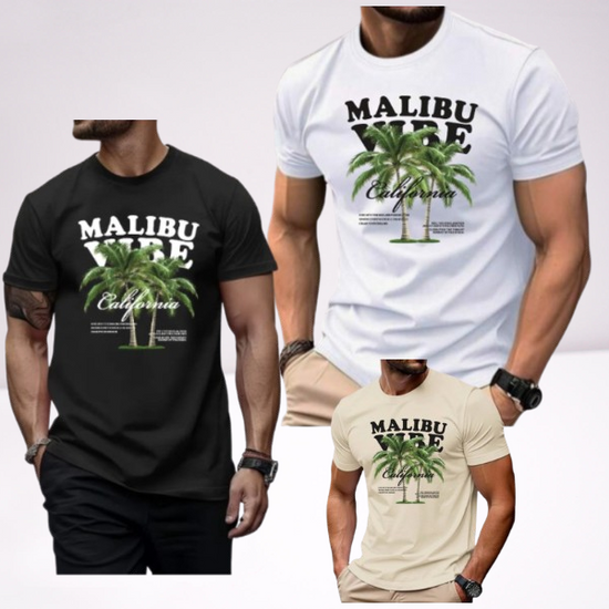 Ανδρικά t-shirt Cotton Point με τύπωμα σε 7 αποχρώσεις  MALIBU