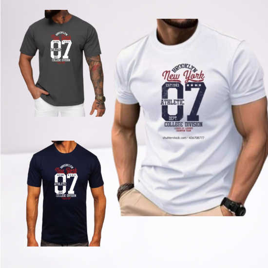 Ανδρικά t-shirt Cotton Point με τύπωμα σε 7 αποχρώσεις  NEW YORK
