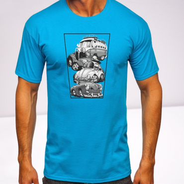 Ανδρικα t-shirt Cotton Point με τυπωμα σε 7 αποχρωσεις  VW CARS