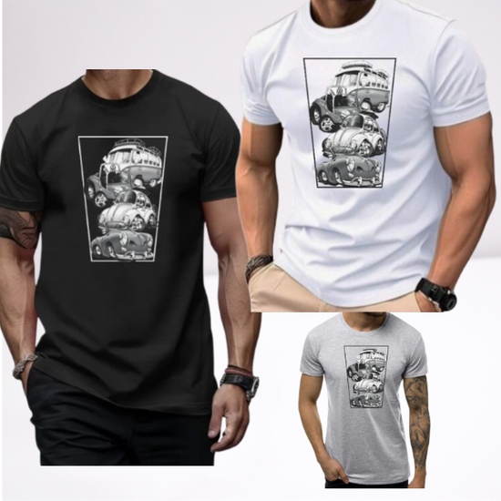 Ανδρικα t-shirt Cotton Point με τυπωμα σε 7 αποχρωσεις  VW CARS