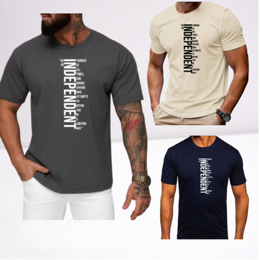 Ανδρικα t-shirt Cotton Point με τυπωμα σε 7 αποχρωσεις  INDEPENDENT