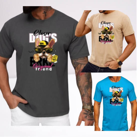 Ανδρικα t-shirt Cotton Point με τυπωμα σε 7 αποχρωσεις  DOGS