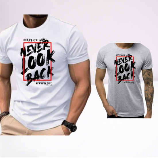 Ανδρικα t-shirt Cotton Point με τυπωμα σε 7 αποχρωσεις LOOK BACK