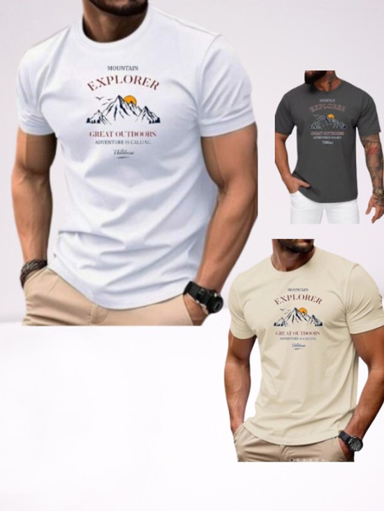 Ανδρικα t-shirt Cotton Point με τυπωμα σε 7 αποχρωσεις EXPLORER