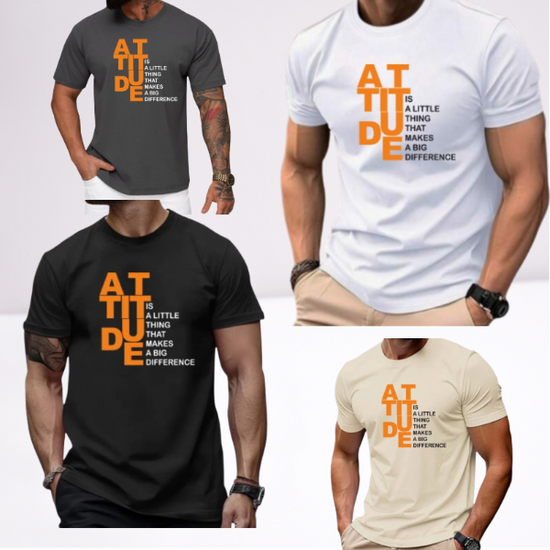 Ανδρικα t-shirt Cotton Point με τυπωμα σε 8 αποχρωσεις ATTITUDE