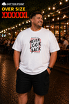 Ανδρικα t-shirts Cotton Point με τυπωμα σε 5 αποχρωσεις LOOK BACK OVER SIZE