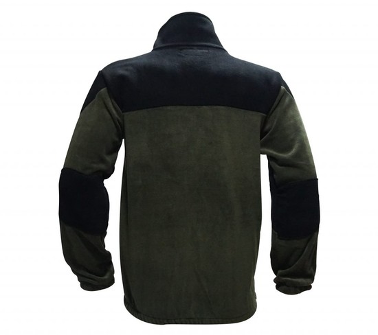 Ανδρική ζακέτα Iraklis polar fleece με φερμουάρ χρώματος χακί-μαυρο    IRK-89